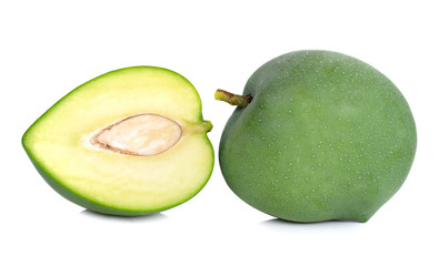 fresh slice mango on white background