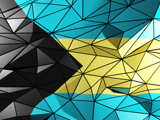 Triangle background with flag of bahamas