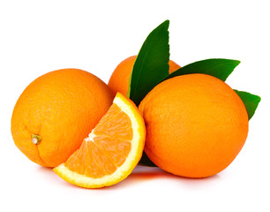 Orange fruit isolated on white background