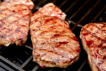 grilled rump steak on barbecue