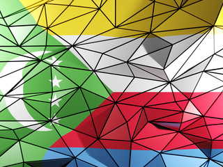 Triangle background with flag of comoros