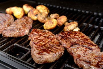 grilled rump steak on barbecue