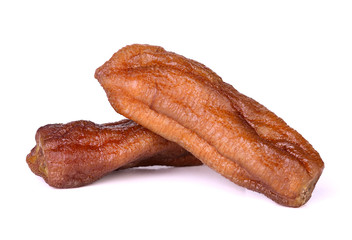 Dried bananas isolated on white background