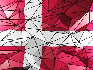 Triangle background with flag of denmark