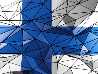 Triangle background with flag of finland