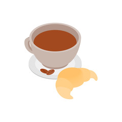 Coffee cup with a croissant icon