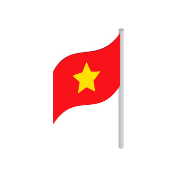 Flag of Vietnam icon, isometric 3d style 