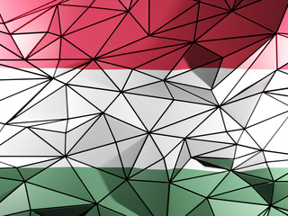 Triangle background with flag of hungary