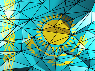 Triangle background with flag of kazakhstan