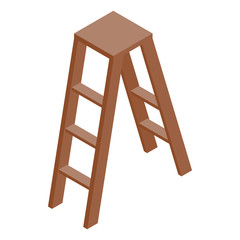 Stepladder icon, isometric 3d style
