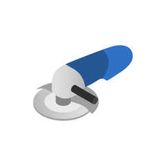 Angle grinder icon, isometric 3d style 