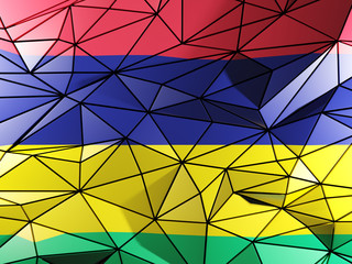 Triangle background with flag of mauritius