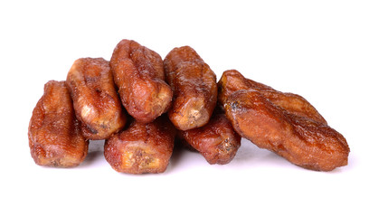 Dried bananas isolated on white background