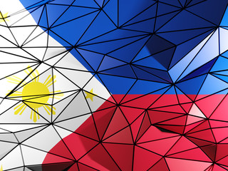 Triangle background with flag of philippines