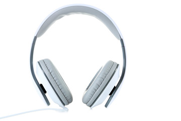 Headphones isolated on a white, close up