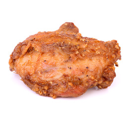 fried chicken with sesame seeds on white background