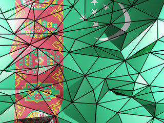 Triangle background with flag of turkmenistan