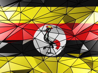 Triangle background with flag of uganda