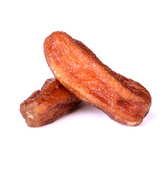 Dried bananas isolated on white background