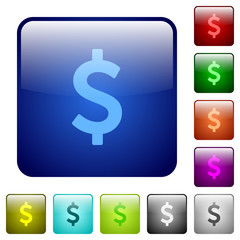 Color dollar sign glass buttons