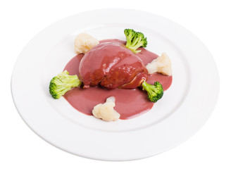 Chicken breast with foie gras.