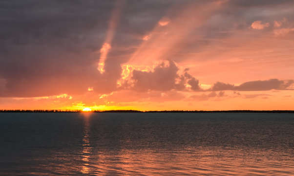 Sunset over Eleuthera (Bahamas)