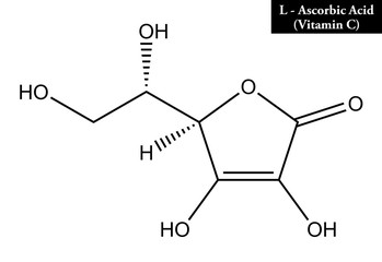 Molecular structure of ascorbic acid (vitamin C)