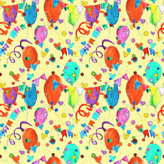 Holiday celebration party event watercolor colorful seamless background
