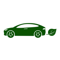 Electric car, bio fuel, eco-friendly vehicle icon Vector Illustration