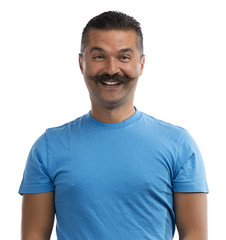 Adult Man with Mustache Isolated    