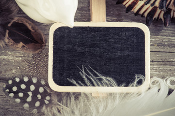 Happy Easter background with feathers