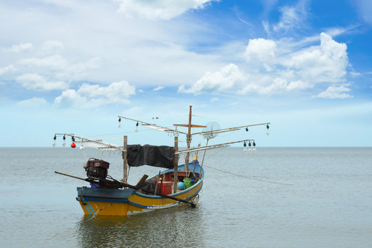 Small squid fishing boats