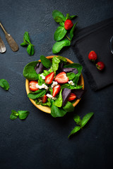 Vegetable salad with strawberry