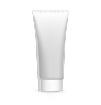 Realistic plastic tube on white background. Vector illustration template ready for your desing. It can be use for presentation cosmetic cream or toothpaste, promo, adv and etc.