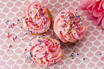 Obraz na płótnie Canvas strawberry cupcakes.