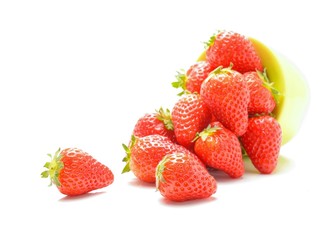 Strawberries on white background