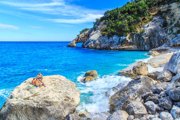 A view of a Goloritze beach in Sardinia