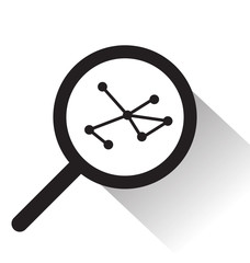 vector magnifying glass with Molecule icon