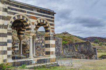 Fototapeta premium Basilica of Holy Trinity of Saccargia (12th century), Codrongianos, Sardinia, Italy