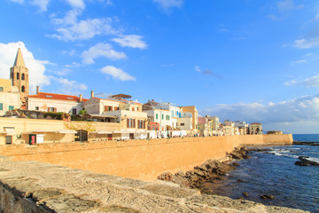 Fototapeta na wymiar View of a promenade in Alghero, Sardinia