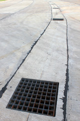 Fototapeta premium manhole cover of sanitary sewer