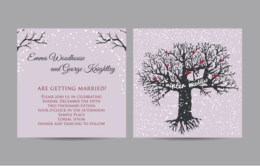 winter wedding invitation set
