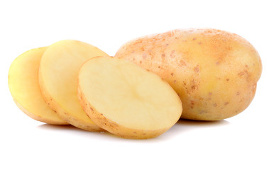 potatoes on white background