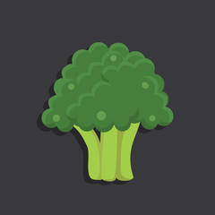 Artistic hand drawn broccoli illustration
