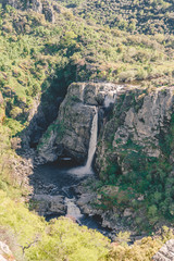 Famous waterfall in Pozo de los humos, Arribes del duero, Salamanca, Castilla y Leon.