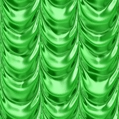 green textile fabric frilled shiny drapery seamless pattern texture background