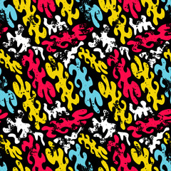 Graffiti abstract seamless pattern grunge effect vector illustration