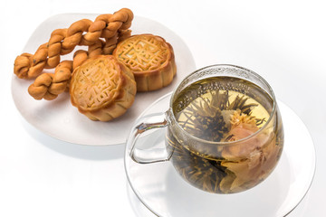 中国工芸茶と伝統菓子　Flowering Chinese tea & cake 