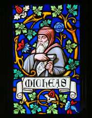 Fototapeta na wymiar Stained Glass - The Prophet Micah