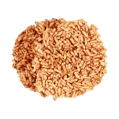 Circle crispy rice isolated on white